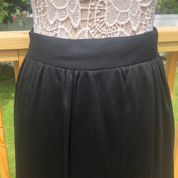 Vintage 60s 70s Celanese Celara Knit High Waist Maxi Skirt, Slit in Front - Picture 4 of 8